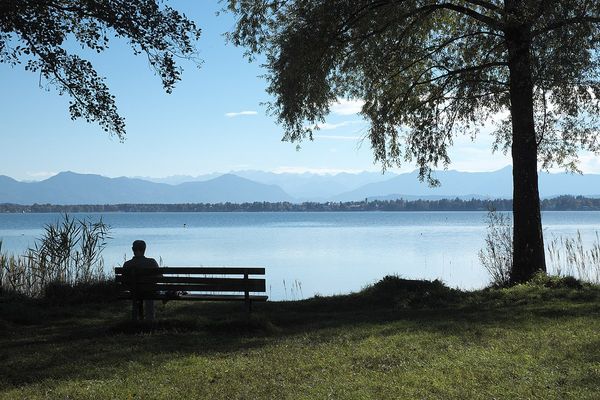 Western shore of Lake Starnberg in the Munich area.